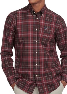 Barbour Wetherham Tailored Fit Plaid Button-Down Shirt in Winter Red at Nordstrom