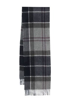 BARBOUR Wool scarf with tartan motif