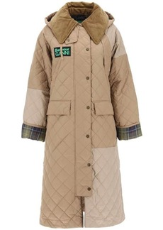Barbour x ganni burghley quilted trench coat