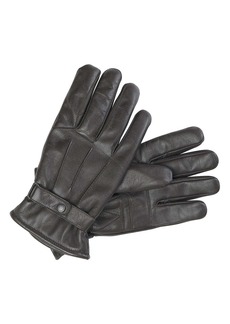 Barbour Burnished Leather Gloves in Dark Brown at Nordstrom