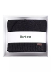 Barbour Carlton Fleck Beanie & Scarf Gift Set