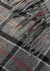 Barbour fringed tartan lambswool scarf