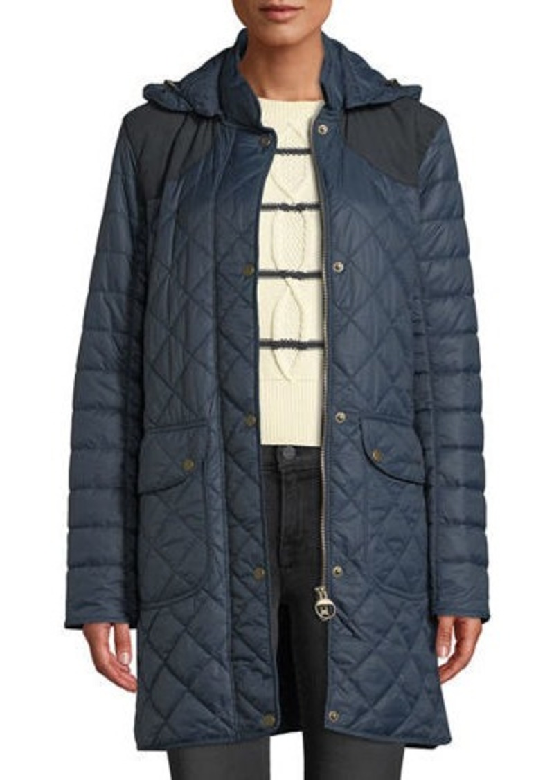 Barbour Greenfinch Box-Quilted Jacket w/ Detachable Hood | Outerwear