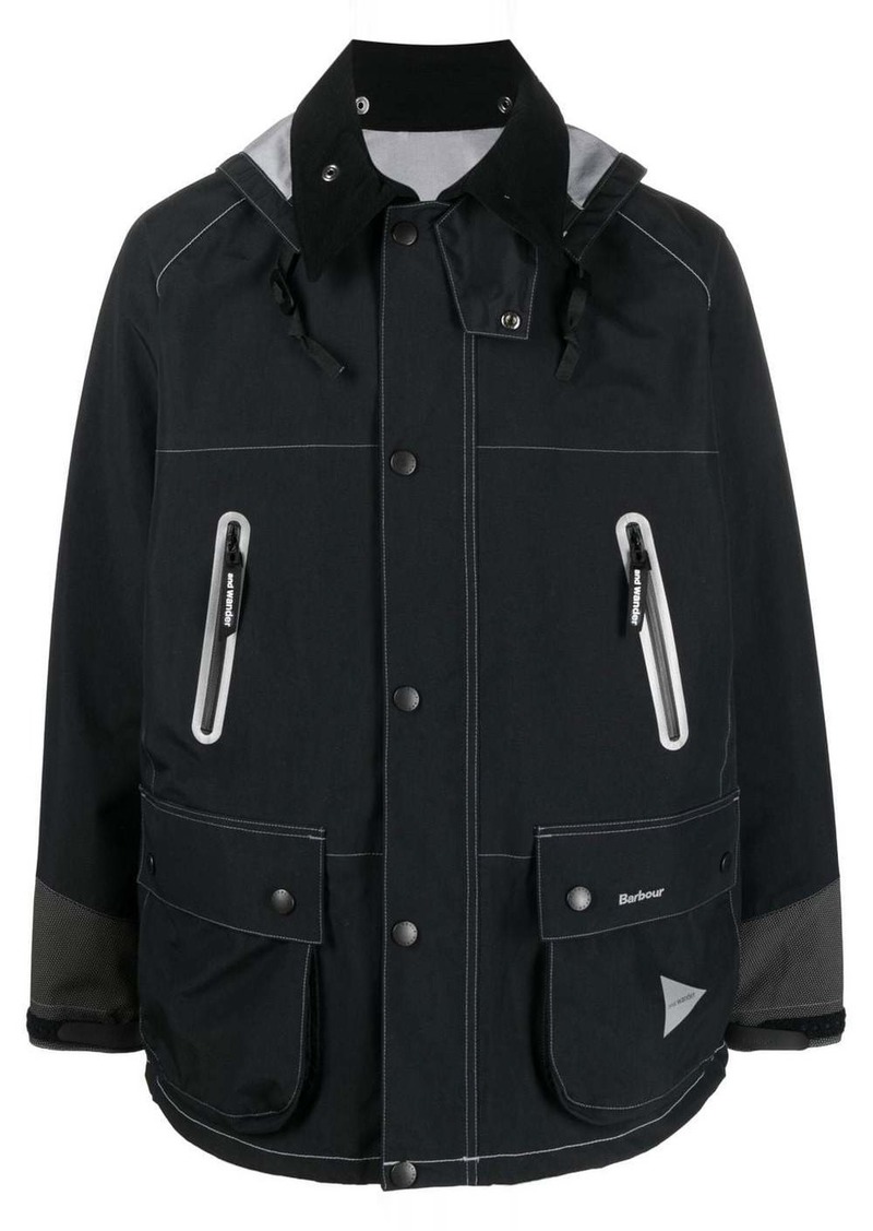 Barbour logo-print hooded jacket