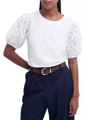 Barbour Longfield Eyelet-Embroidered Slubbed Cotton Top