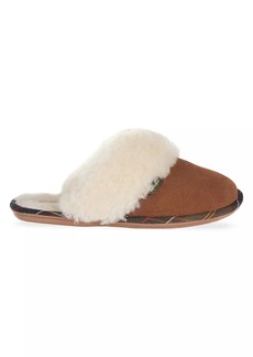 Barbour Lydia Suede & Faux Fur Slippers