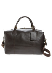 Men's Barbour Leather Travel Bag - Brown