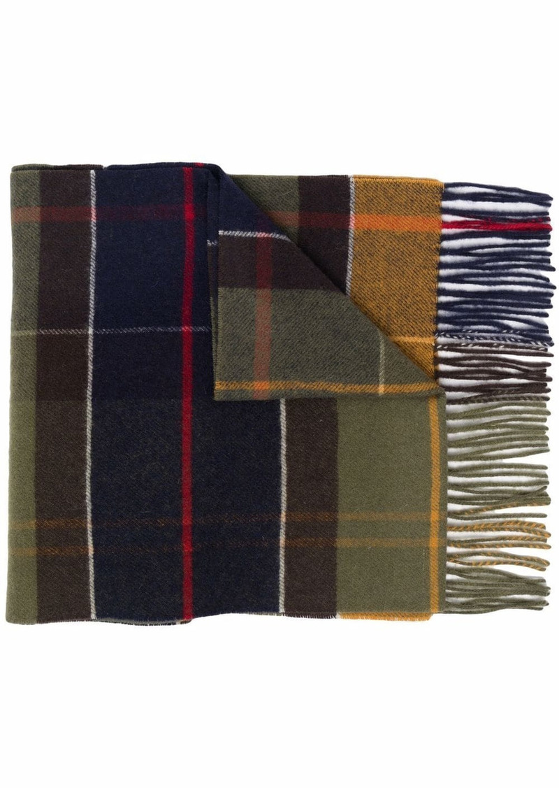 Barbour plaid-check print scarf