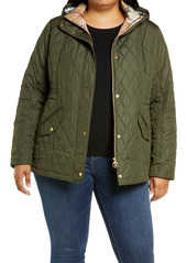Barbour Millfire Hooded Quilted Jacket in Olive/Hessian at Nordstrom