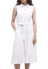 Barbour Reil Belted Cotton-Blend Midi-Dress