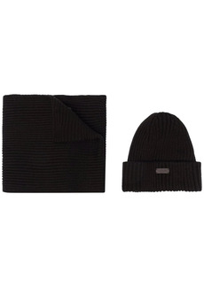 Barbour ribbed knit scarf and beanie