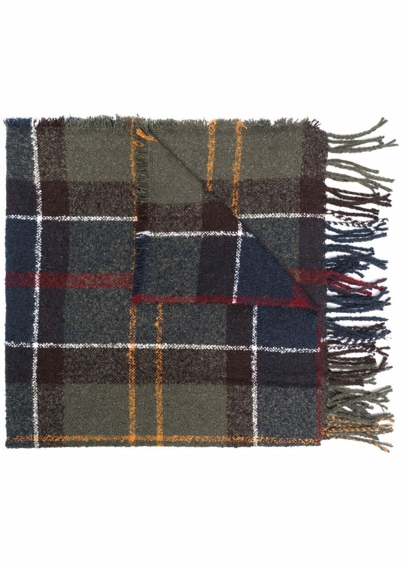 Barbour tartan-check bouclé scarf