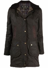 Barbour wax-coated buttoned-up coat
