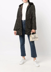 Barbour wax-coated buttoned-up coat