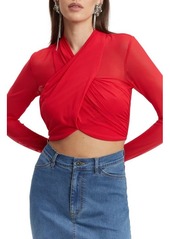 Bardot Aliyah Long Sleeve Crop Top