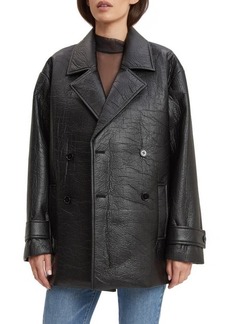Bardot Cameron Double Breasted Faux Leather Coat