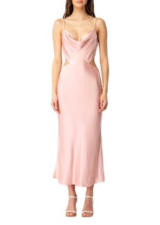 Bardot Cowl Neck Cutout Slipdress in Pink Rose at Nordstrom
