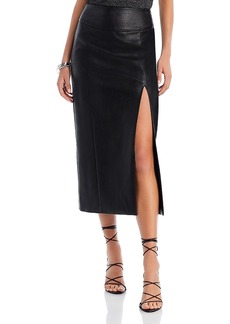 Bardot Dante Faux Leather Midi Skirt