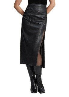 Bardot Dante Faux Leather Midi Skirt