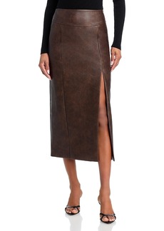 Bardot Dante Faux Leather Midi Skirt