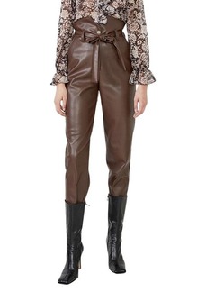Bardot Debbie Textured Faux Leather Pants in Chocolate at Nordstrom