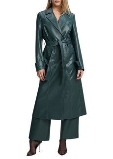 Bardot Double Breasted Faux Leather Trench Coat