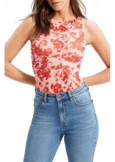 Bardot Felicia Floral Ruched Mesh Top