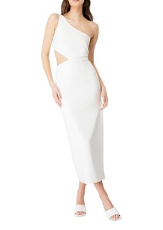 Bardot Jenna One-Shoulder Cutout Midi Cocktail Dress in Orchid Wht at Nordstrom