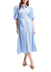 Bardot Keyhole Cotton Midi Shirtdress