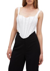 Bardot Linen Corset Top in Orchid White at Nordstrom Rack