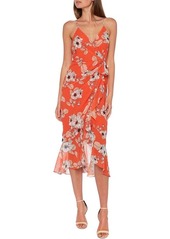 Bardot Loretta Floral Wrap Front Dress in Poppy at Nordstrom