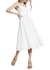 Bardot Rosie Embroidered Midi Dress in Ivory at Nordstrom