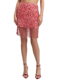 Bardot Sabri Sequin Beaded Fringe Miniskirt