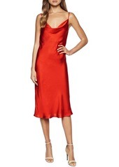 Bardot Satin Cocktail Slipdress in Fire Red1 at Nordstrom