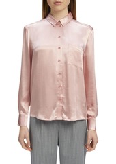 Bardot Satin Crepe Button-Up Shirt in Cloud Pink at Nordstrom Rack