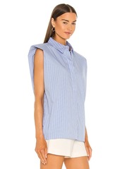Bardot Stripe Shoulder Pad Shirt