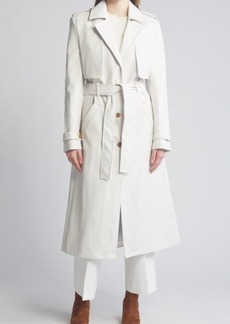 Bardot Tie Waist Faux Leather Trench Coat