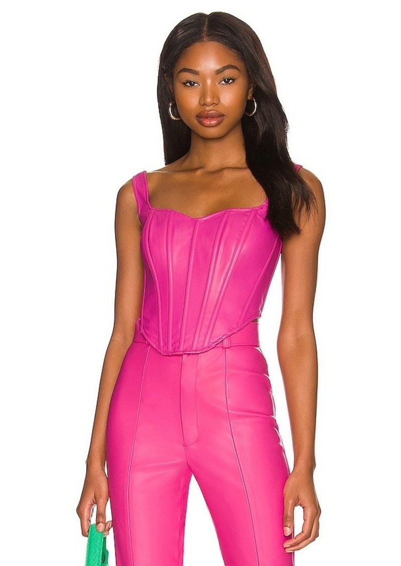 Bardot Faux Leather Corset Bustier