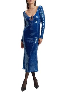 Bardot Verona Sequin Long Sleeve Maxi Dress