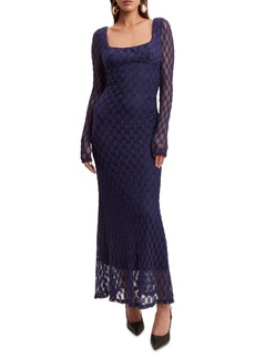 Bardot Women's Adoni Lace Long-Sleeve Midi Dress - Navy