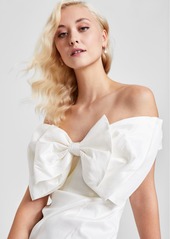 Bardot Women's Bow-Front Off-the-Shoulder Mini Dress - White