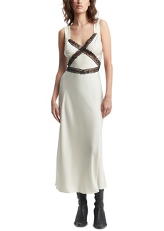 Bardot Women's Emory Lace V-Neck Midi Slip Dress - Blk/white