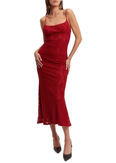 Bardot Women's Lace Midi Dress - Red