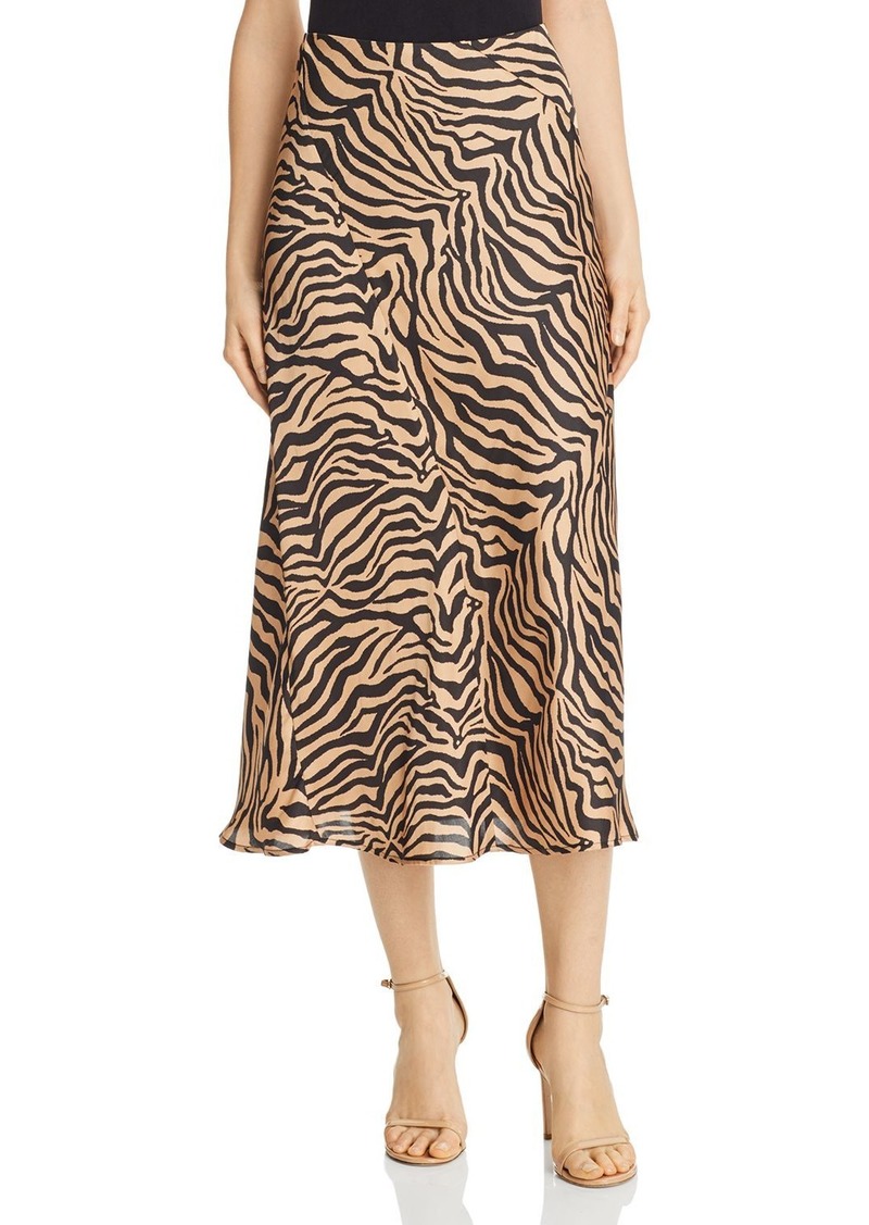 bardot mayah leopard print slip skirt