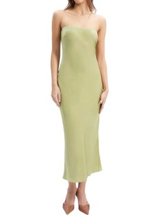 Bardot Casette Strapless Slip Dress In Apple Green
