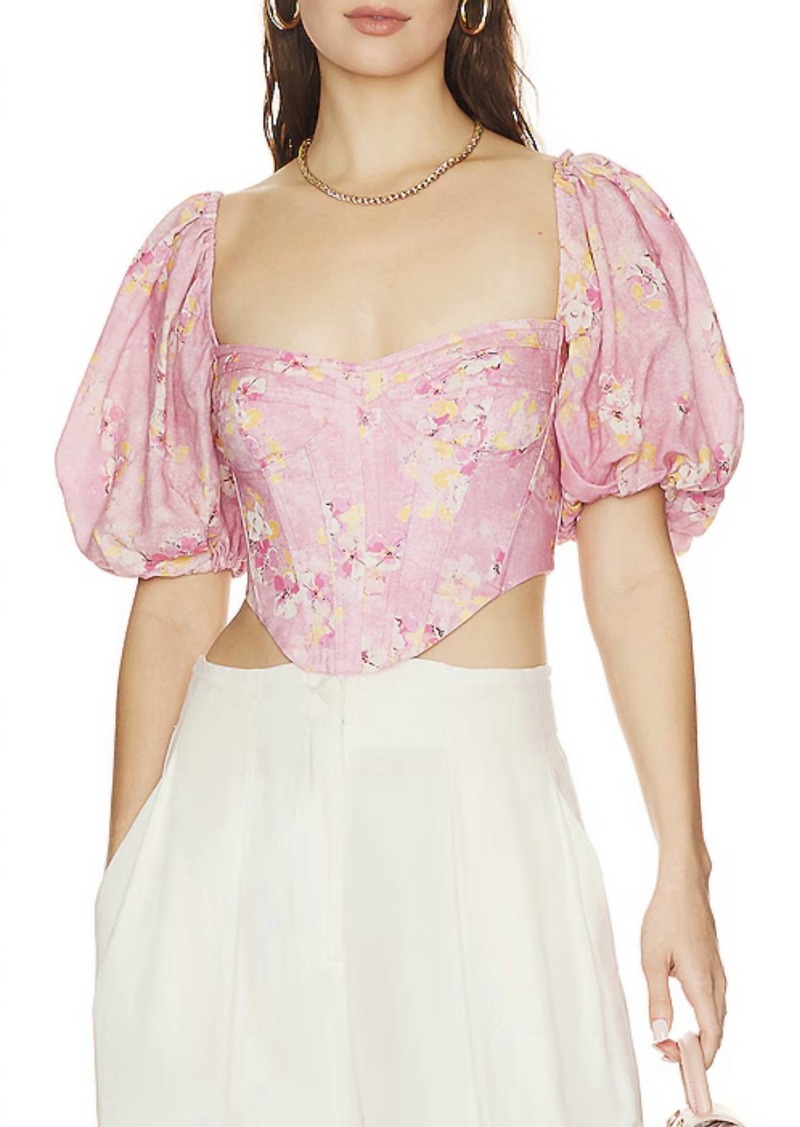 Bardot Kiah Corset Top In Pink Garden