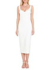 Bardot The Corset Midi Sheath Dress in Orchid White at Nordstrom