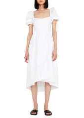 Bardot Tiered Cotton Midi Dress in White at Nordstrom