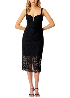 Bardot Womens Plunging Midi Cocktail and Party Dress