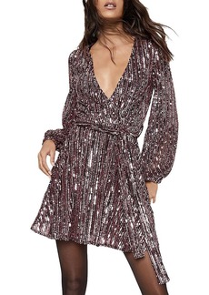 Bardot Womens Sequin V-neck Cocktail and Party Dress